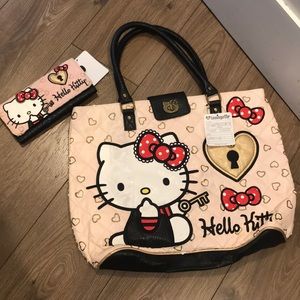 Hello kitty tote bag with matching wallet